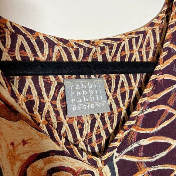 Vintage Rabbit Rabbit Rabbit Brown/Tan Layered Lightweight‎ Maxidress - Picture 4 of 7